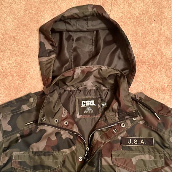 (#124) CSG Men’s Camouflage Windbreaker Jacket - Picture 2 of 12